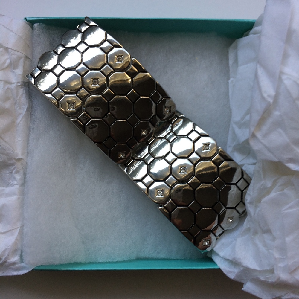 Silver Color Elastic Cuff Bracelet